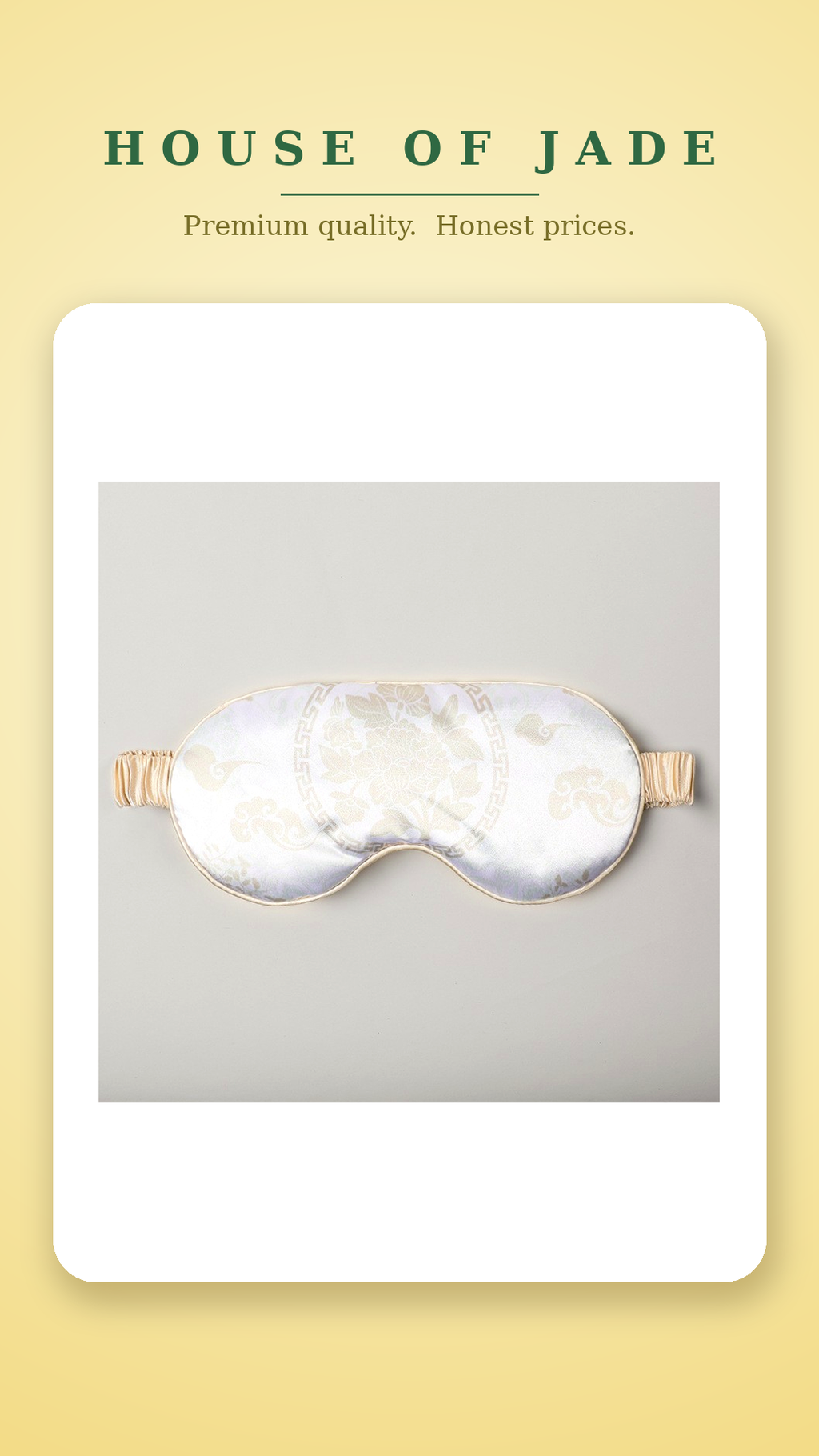 House of Jade™ Satin Sleep Eye Mask – Soft, Light-Blocking Mask for Deeper Sleep