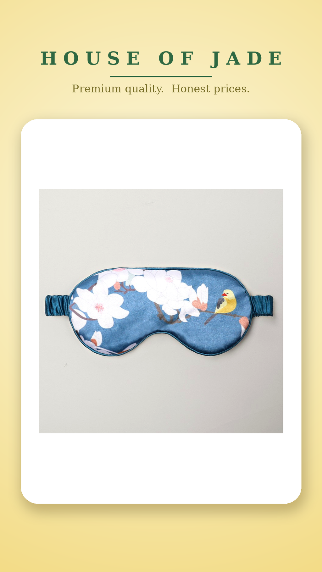 House of Jade™ Satin Sleep Eye Mask – Soft, Light-Blocking Mask for Deeper Sleep