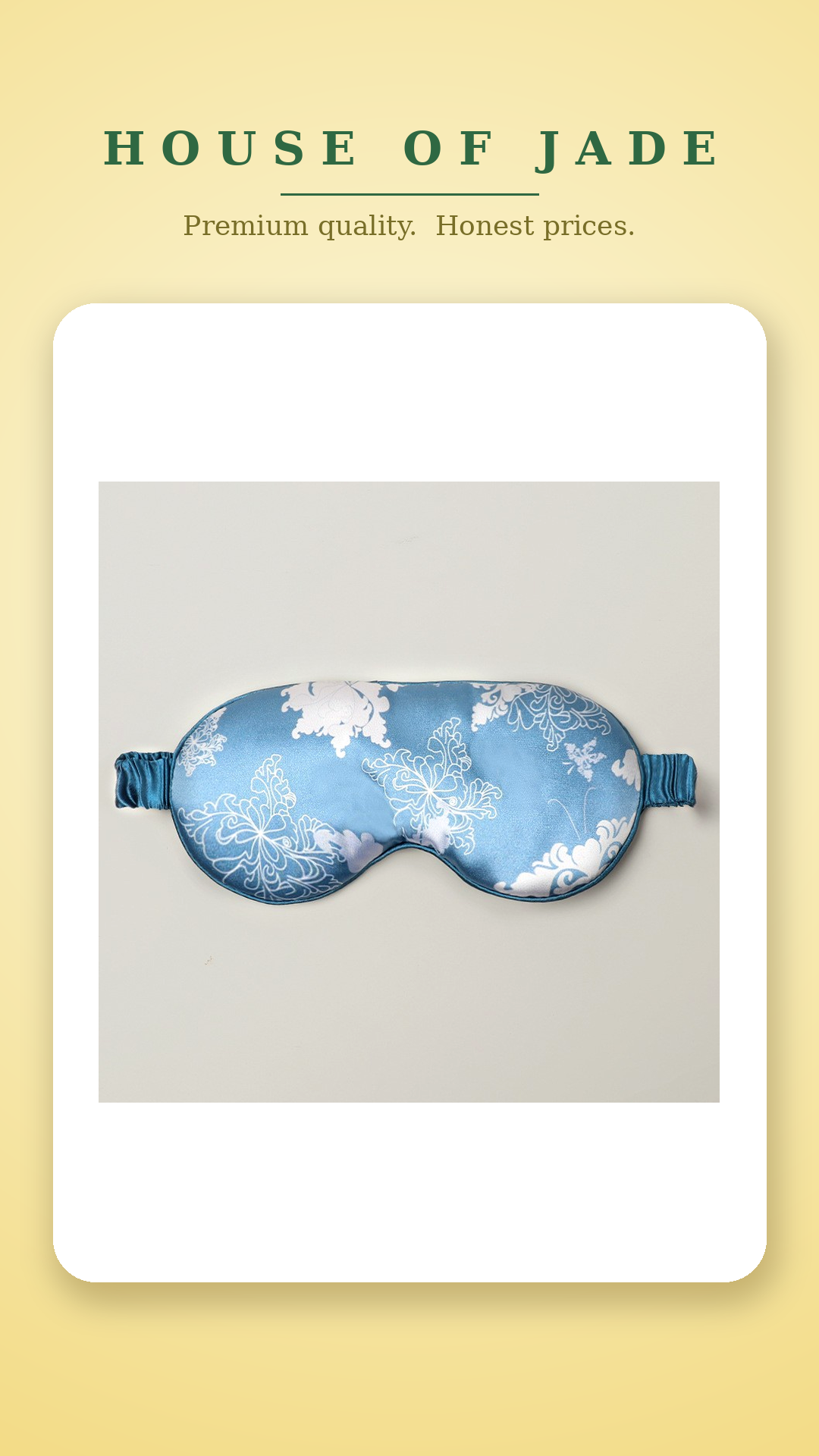 House of Jade™ Satin Sleep Eye Mask – Soft, Light-Blocking Mask for Deeper Sleep